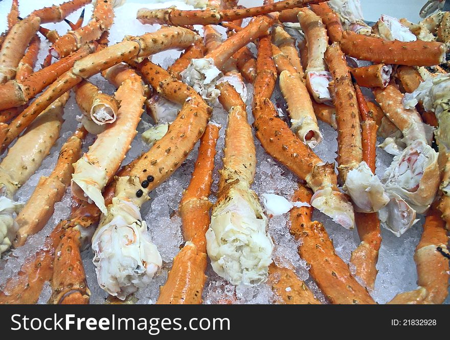 Crab Legs on Ice at a local Supermarket.