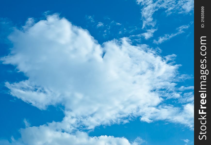 The Cloud and blue sky looklike heart. The Cloud and blue sky looklike heart