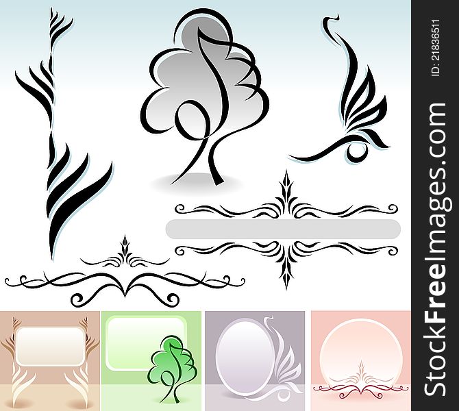 A Natural Calligraphic Designs And Decoration Elements - Editable VECTOR is useful for your Graphic design need
