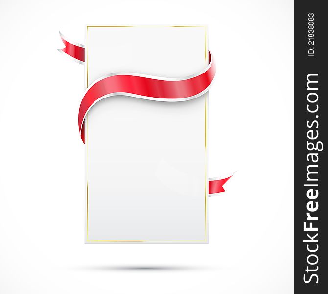 Blank Sale Paper An Red Ribbon