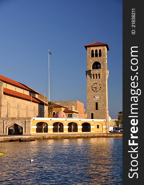 Clock Tower Rhodes Harbour