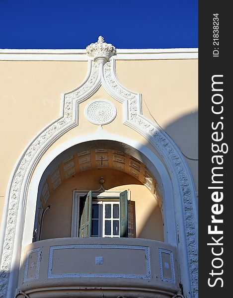 An old balcony in rhodes greece. An old balcony in rhodes greece
