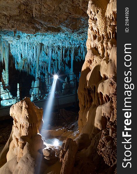 Stalactite stalagmite cavern. Stalactite cave in Israel