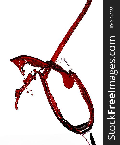 Red Wine Abstract Splashing Isoleted