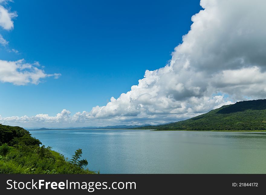 Views of the lake Lumtakhong in Thailand