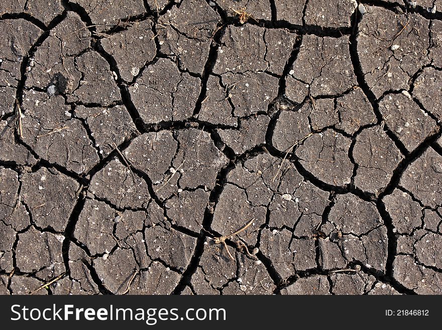Dry cracked earth texture or background
