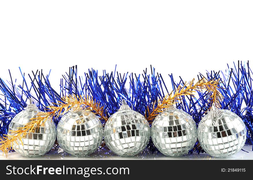Christmas  balls from small mirrors and decoration. Christmas  balls from small mirrors and decoration