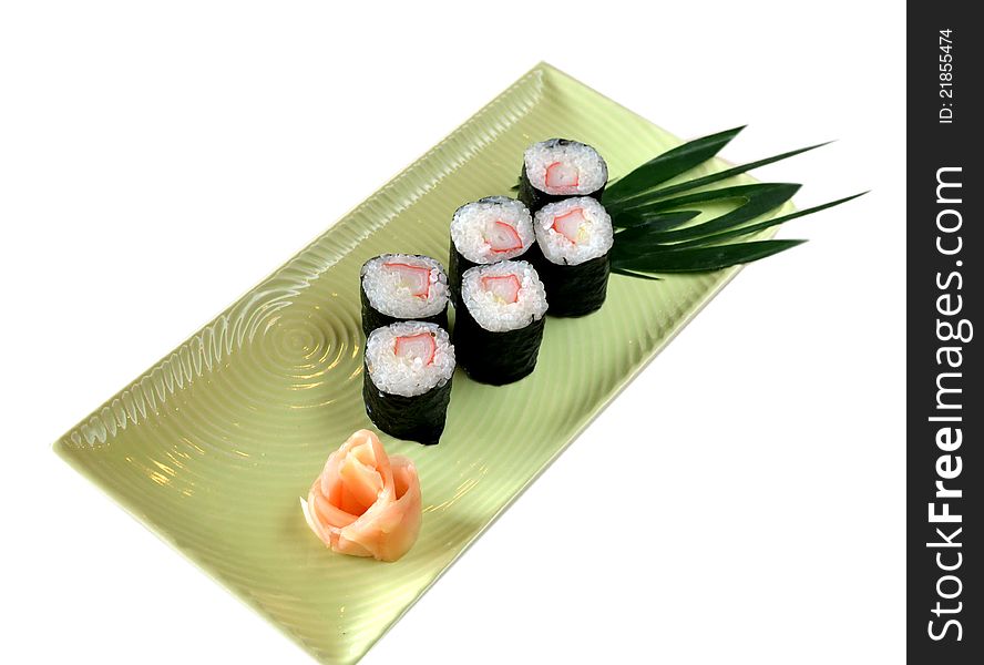 Japanese Cuisine - Sushi Roll with seaweed