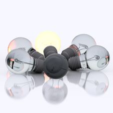 Team Of Light Bulbs Royalty Free Stock Photos