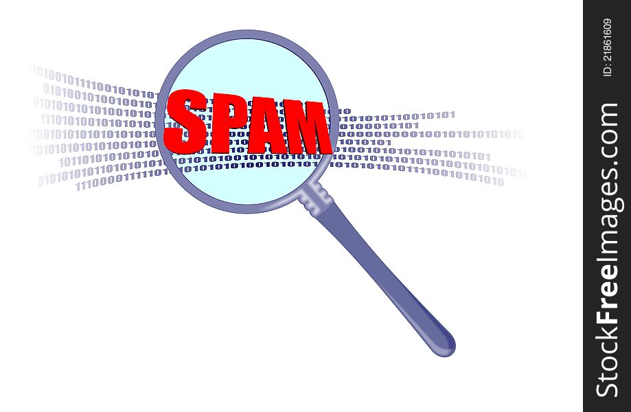 This is inspect spam in magnifier. It is theme of security.