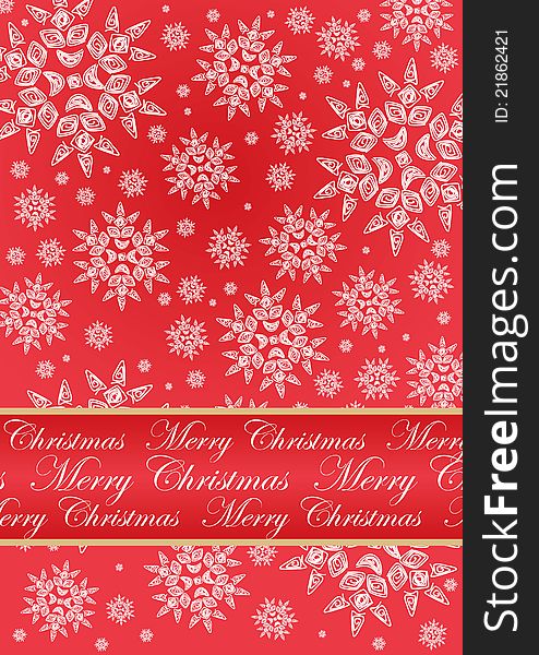 Christmas background with snowflakes, vector illustration