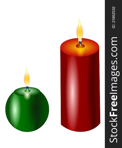 Set of different christmas candle. Set of different christmas candle