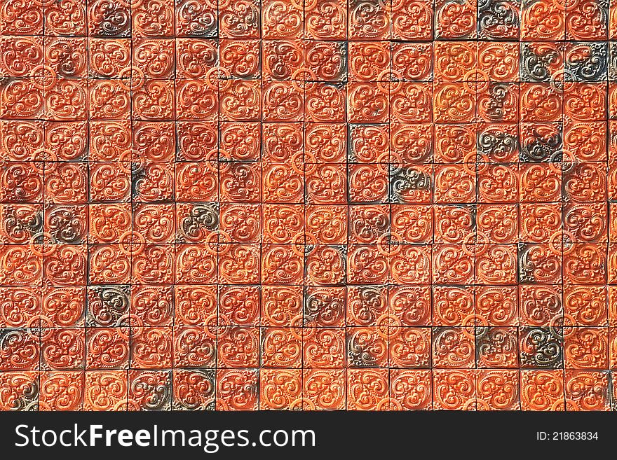 Thai style art brick wall texture pattern background picture