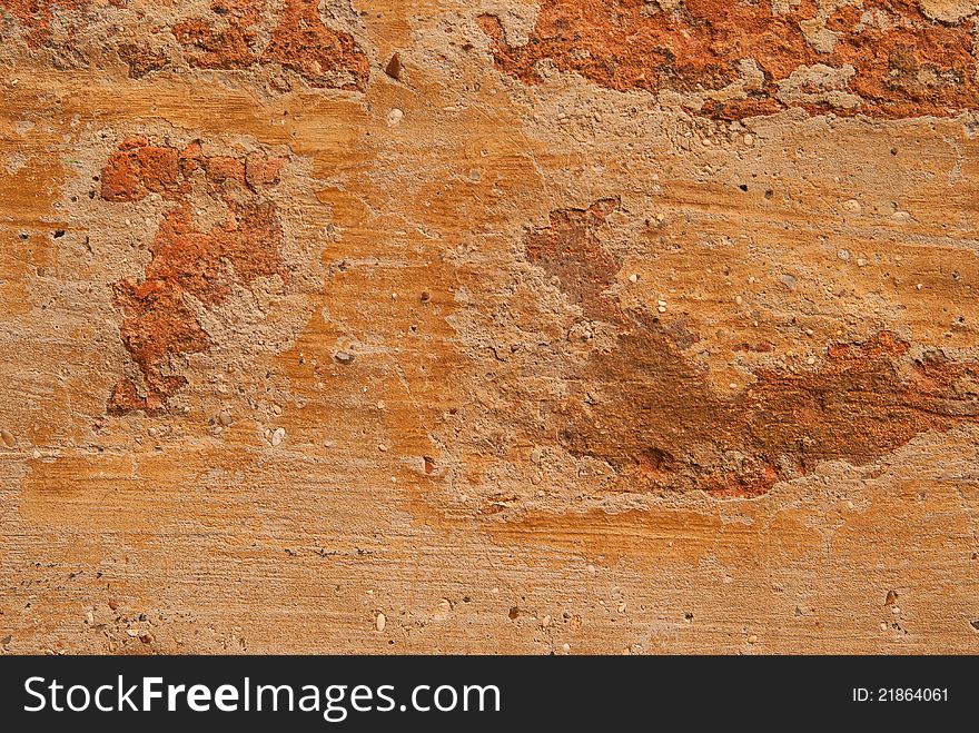 Old Brick Brown Wall Is Closeup