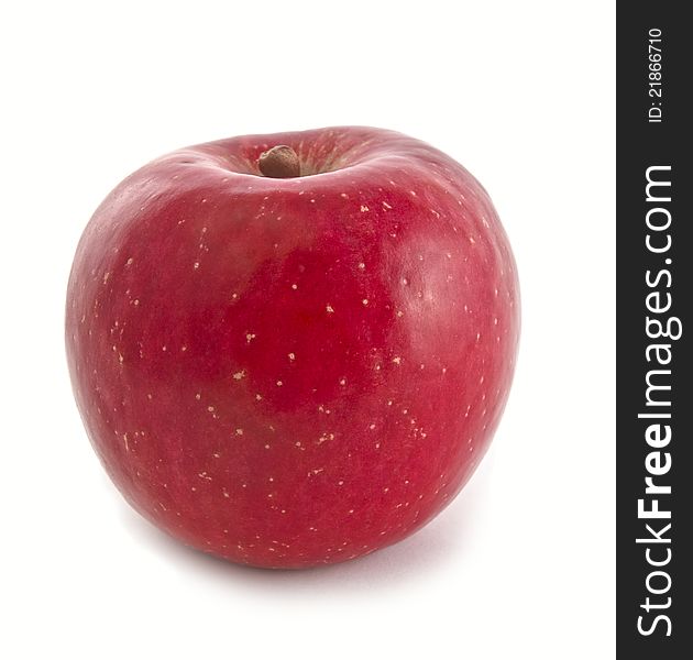 Ripe red apple  isolated on a white