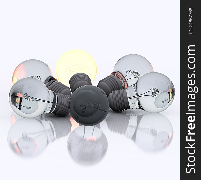 Team Of Light Bulbs