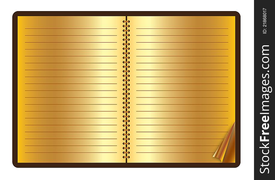 Golden luxury in writing. Notepad