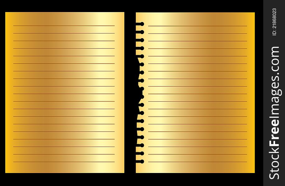 Golden luxury in writing. Notepad