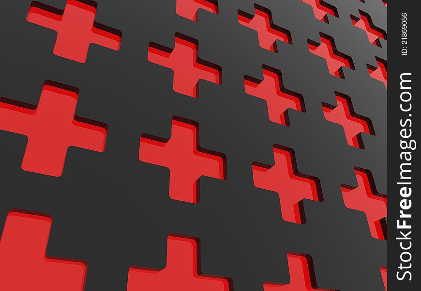 Abstract background with red cross