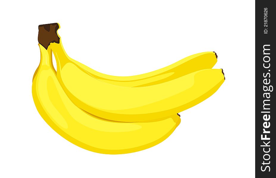Illustration of group ripe bananas