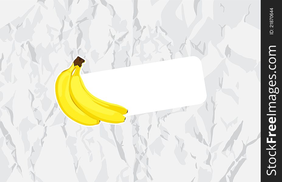 Ripe banana on gray background. Ripe banana on gray background