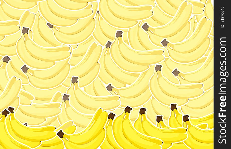 Illustration of group ripe bananas