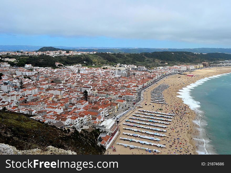 The beautiful fishing village of NazarÃ© in Portugal