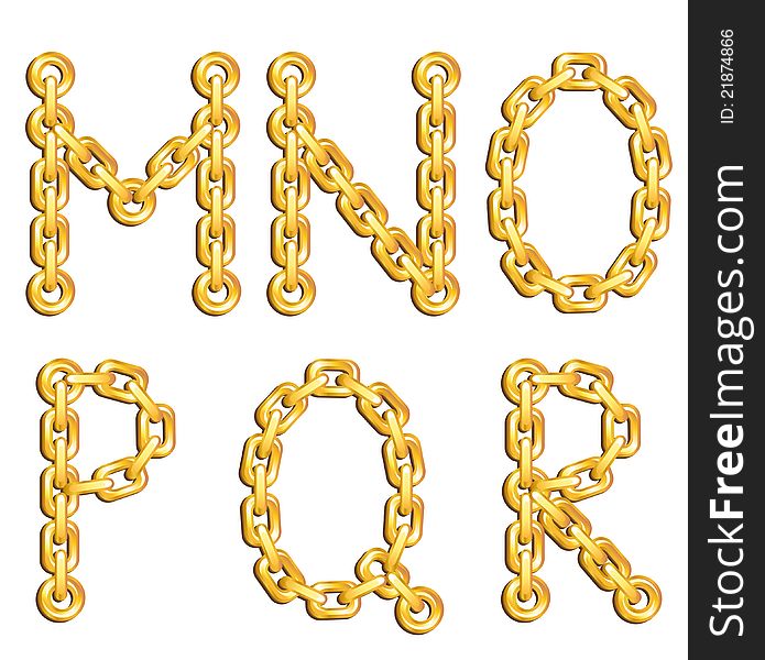 Golden chained alphabet