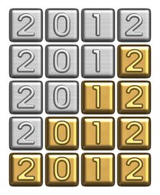 2012 Inscription Of Silver And Gold Bullion Royalty Free Stock Image