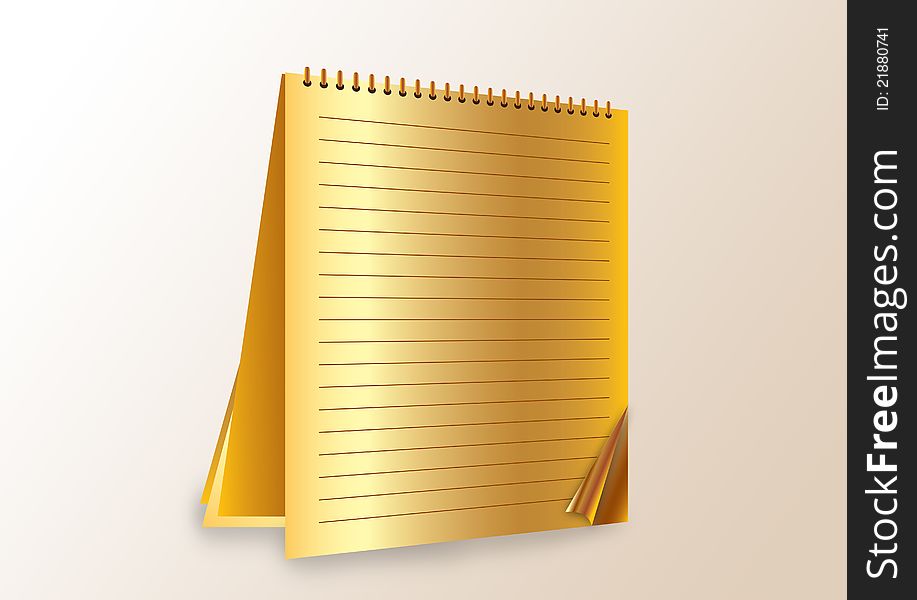 Golden luxury in writing. Notepad