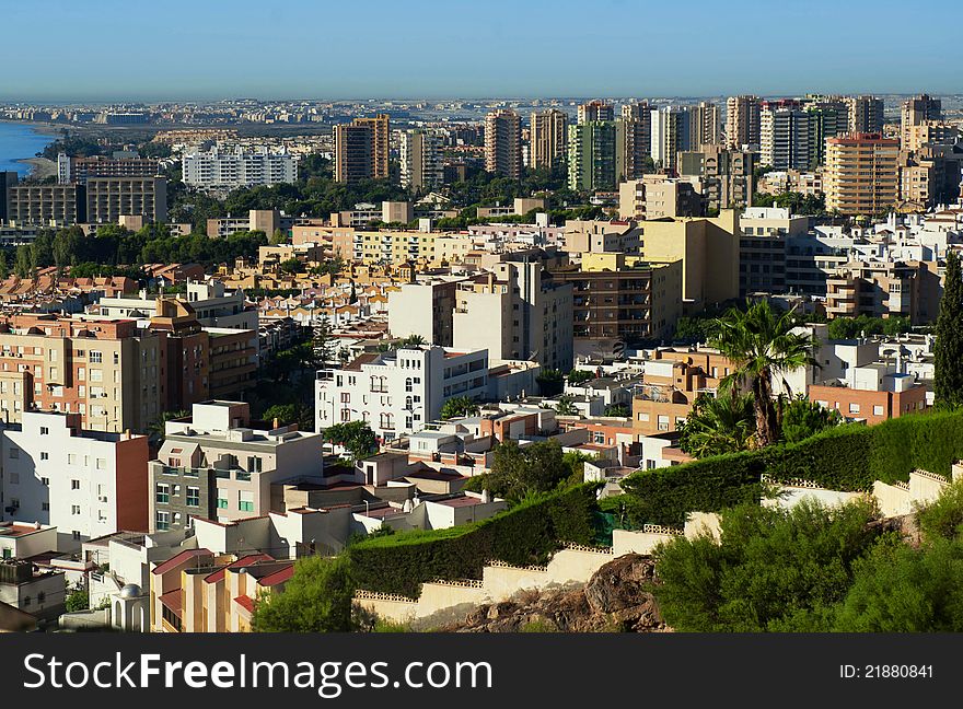 The top view of the cityscape of a small town