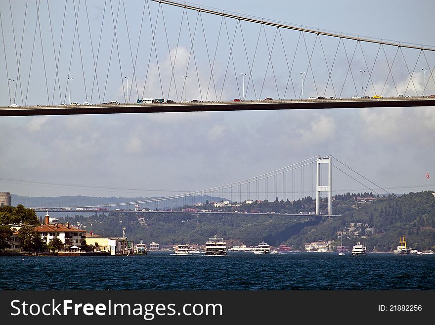 Bosporus bridges in Istanbul, Turkey