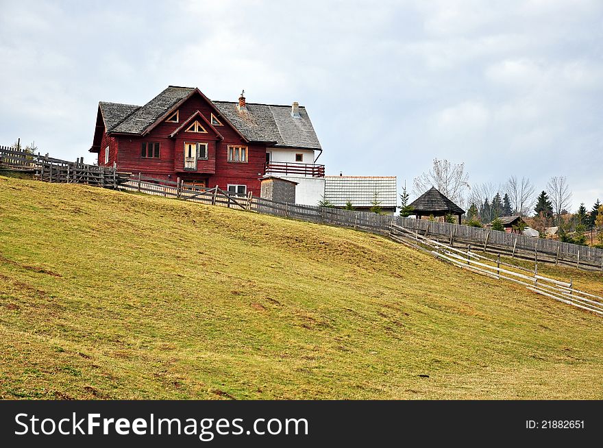 Beautiful wooden cottage in Transylvania mountain forest. Beautiful wooden cottage in Transylvania mountain forest