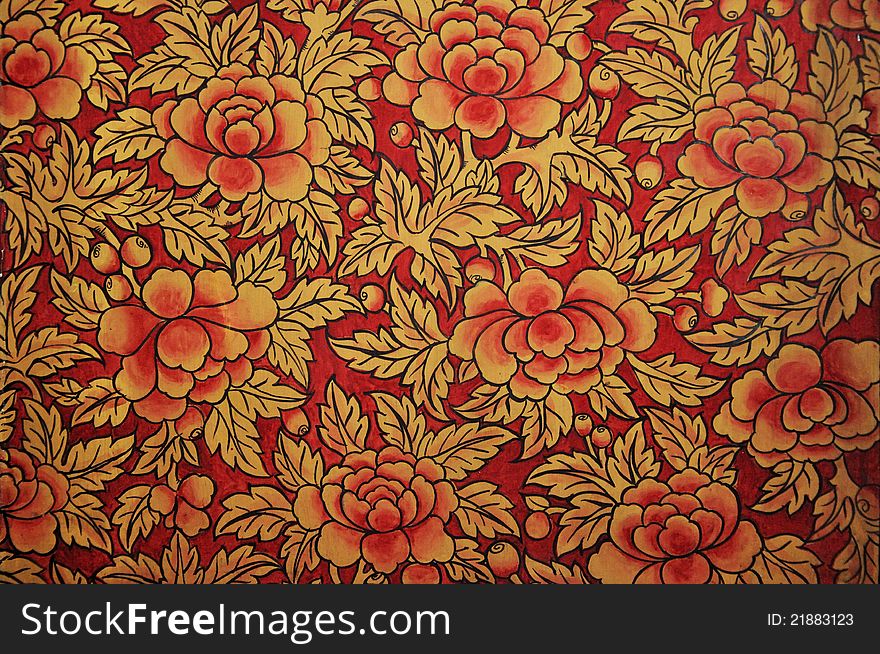 Close up the retro floral background