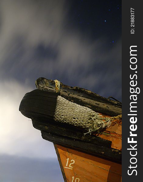 Abandoned ships at night (low tide). Abandoned ships at night (low tide)