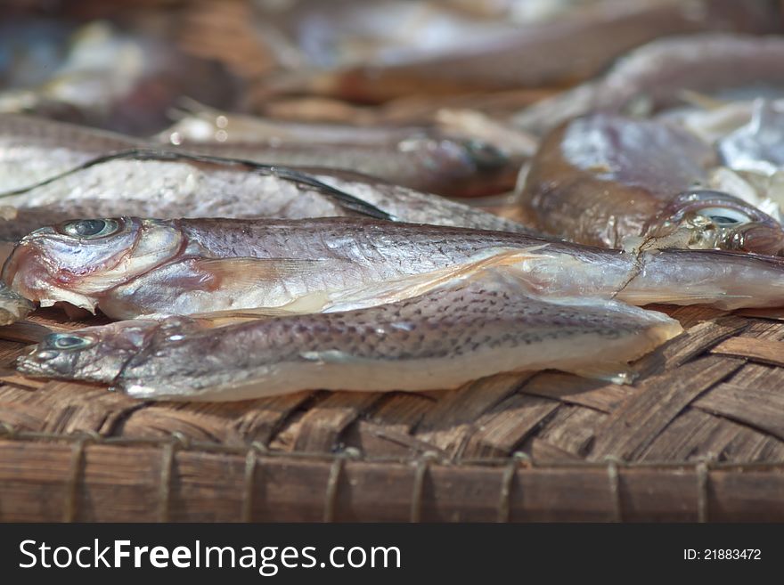 Dried fish hanging on a rorbu in the Lofoten