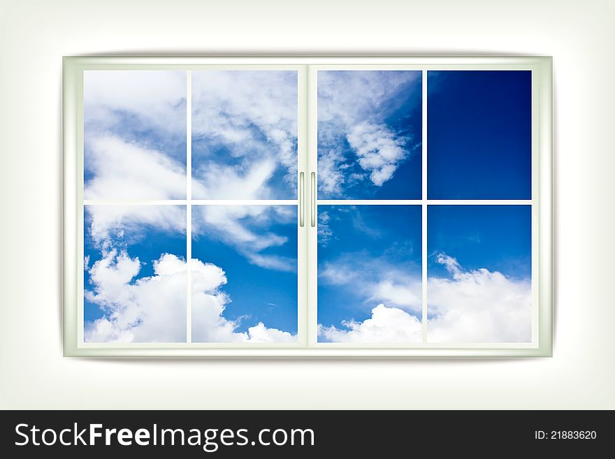 Window dressing in the building and sky. Window dressing in the building and sky