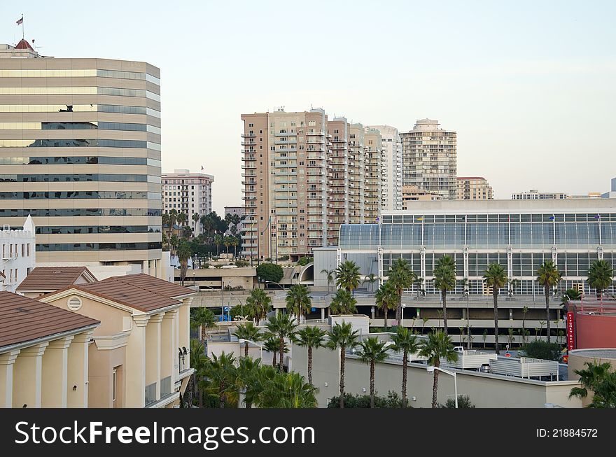 Rooftop View of Buildings in downtown Long Beach, California. Rooftop View of Buildings in downtown Long Beach, California
