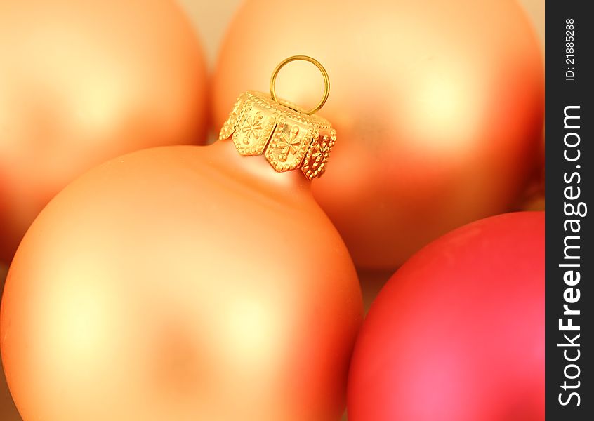 Round Gold and Red Christmas toys