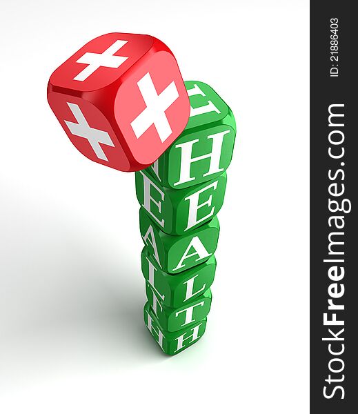 Health 3d Colorful Cube Tower