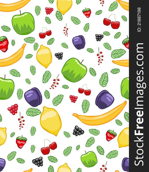 Mouth-watering fruit seamless pattern