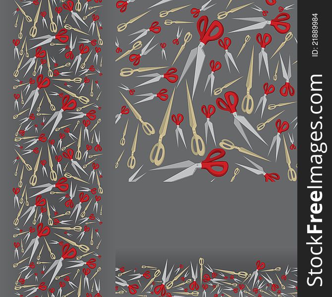 Beauty Salon Scissors  Seamless Pattern