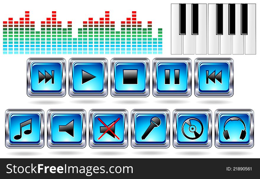 A Set of Music Icons and Symbols. A Set of Music Icons and Symbols