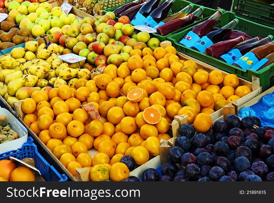 Fresh fruit on Naschmarkt in Vienna, Austria