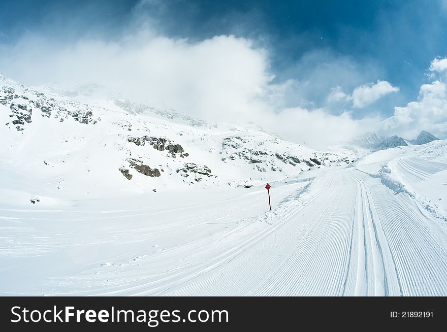 Skiing Track, Winter Scenery