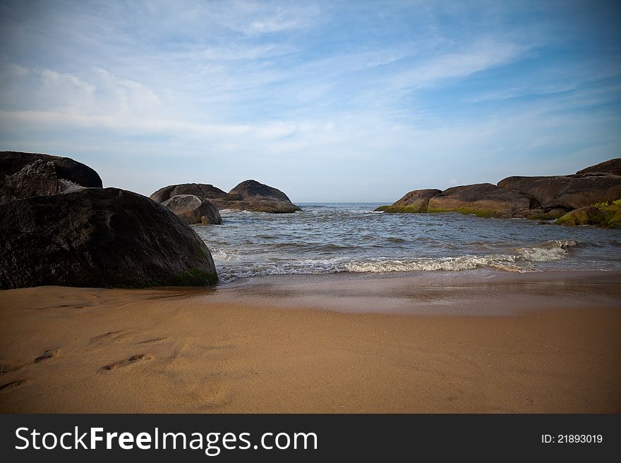 Rocks by beach