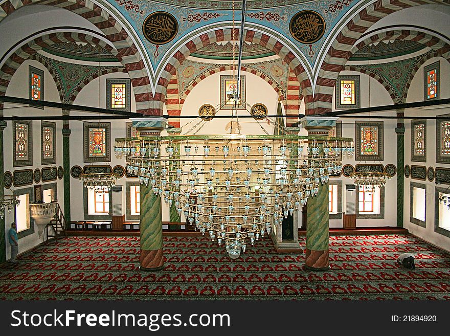 Interior of Carsi Mosque in Trabzon,Turkey. Interior of Carsi Mosque in Trabzon,Turkey