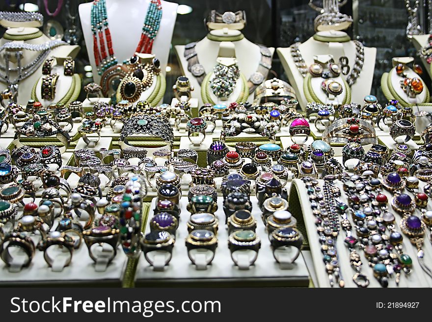 Silver Jewelery Shop,Close Up