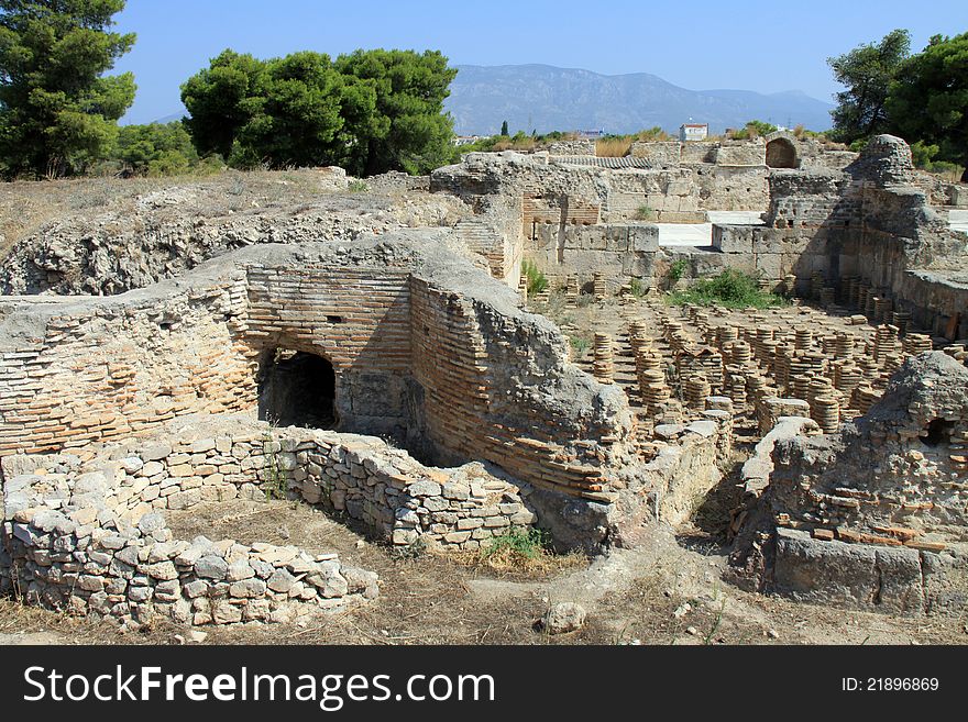 Ruins of Roman Therms in Ancient Istmia