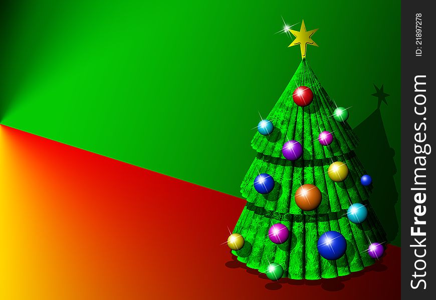 3d Stylized Christmas Tree Background. 3d Stylized Christmas Tree Background